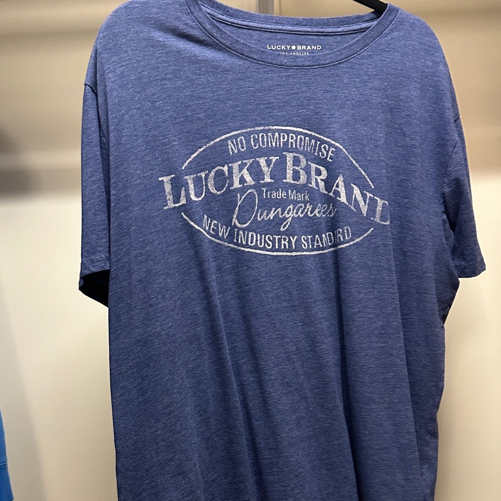 Lucky Brand Heather Blue Graphic Tee